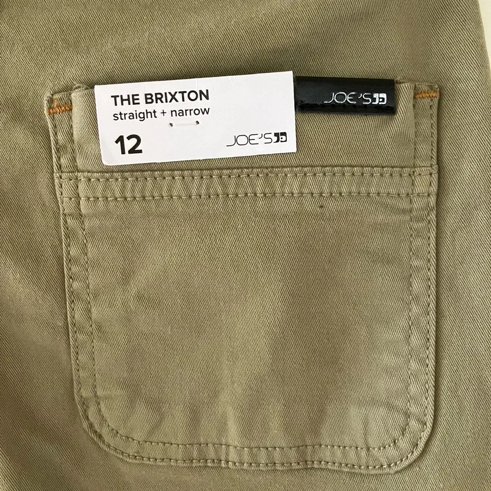 NWT Joe's Jeans Boy's Olive Green Brixton Straight and Narrow Pants